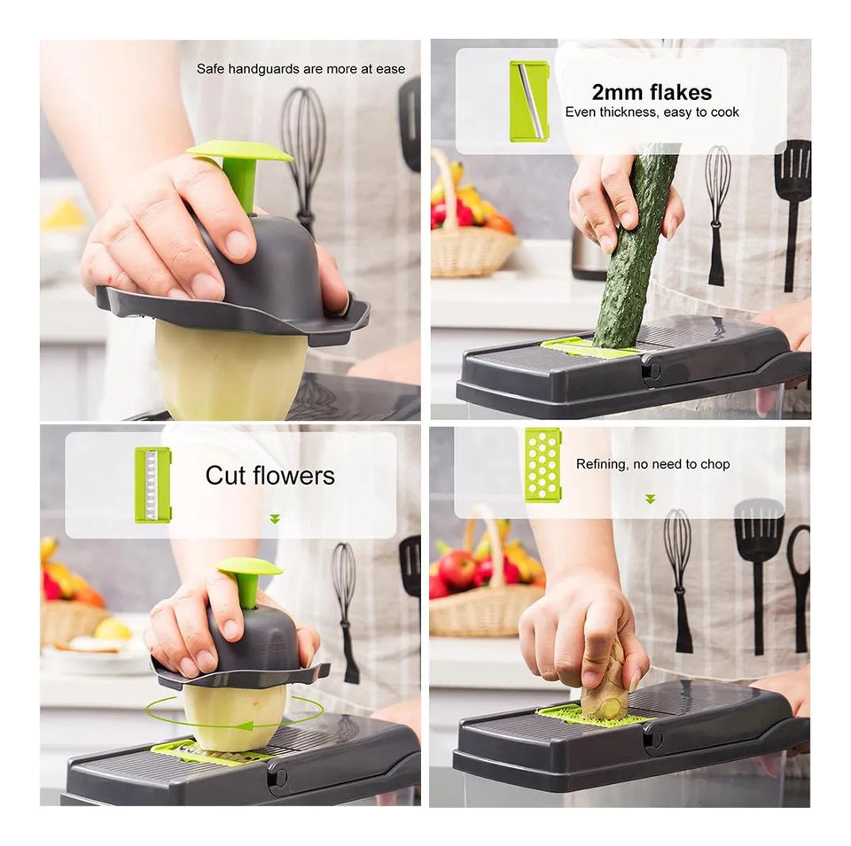 Cortador y Rallador Multifuncional 14 en 1